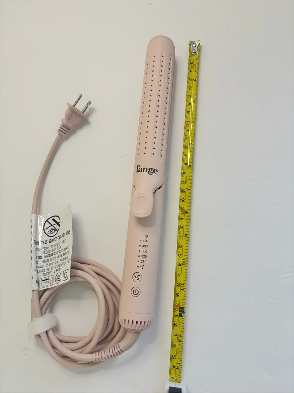 L’ange Le Duo Grande 360° Airflow Styler Blush Pink 2-in-1 Straightener Curler